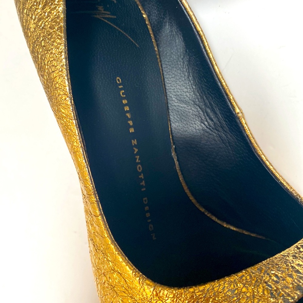 Giuseppe Zanotti Gold Alien/Warby Cristallo Heels Gold Glamour Metallic Pumps - Picture 7 of 16